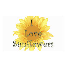 I Love Sunflowers Business Card Template