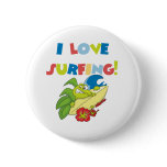 I Love Surfing Button