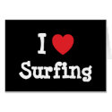 I love Surfing heart custom personalised cards