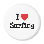 I love Surfing heart custom personalised magnets