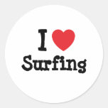 I love Surfing heart custom personalised Sticker