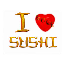 I love sushi postcard