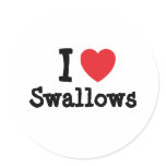 I love Swallows heart custom personalised stickers