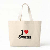 I love Swans heart custom personalised Bags