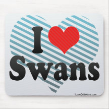 I Love Swans Mouse Pad