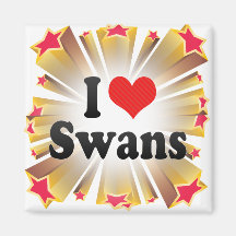 I Love Swans Refrigerator Magnet