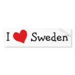 I Love Sweden bumper stickers