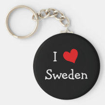 I Love Sweden Keychain