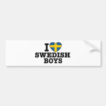 I Love Swedish Boys Bumper Sticker