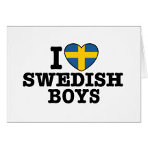 I Love Swedish Boys Greeting Cards
