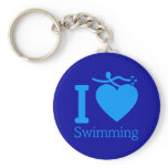 I Love Swimming Keychain