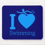 I Love Swimming Mousepad
