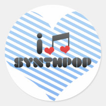 I Love Synthpop Round Sticker