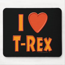 I Love T-Rex Tyrannosaurus Rex Dinosaur Lovers Mousepad
