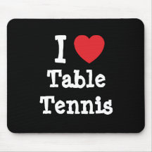 I love Table Tennis heart custom personalised Mousemat