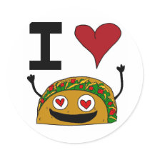 I Love Taco Stickers