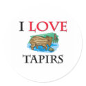I Love Tapirs stickers