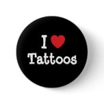 I love Tattoos heart custom personalised buttons