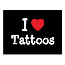 I love Tattoos heart custom personalised Postcard