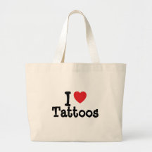 I love Tattoos heart custom personalised Tote Bag