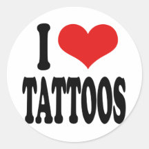 I Love Tattoos Round Sticker