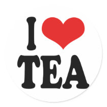I Love Tea Round Stickers