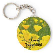 I Love Teaching! keychains Orange Poppy Flower
