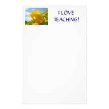 I LOVE TEACHING! Stationery Gifts POPPY FLOWERS