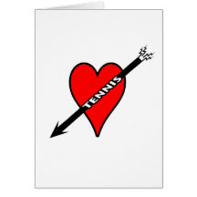 I Love Tennis Heart Card