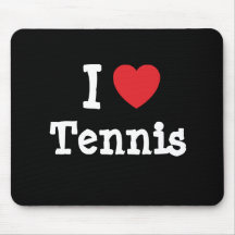 I love Tennis heart custom personalised Mousemats