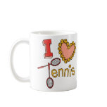 I Love Tennis Coffee Mugs