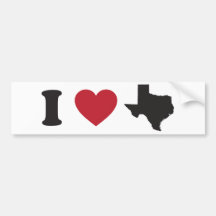 I Love Texas Bumper Stickers
