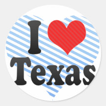 I Love  Texas Stickers