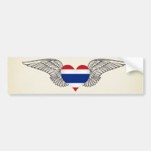 I Love Thailand -wings Bumper Sticker