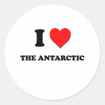 I Love The Antarctic Stickers