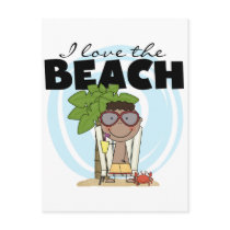 I Love the Beach African American Boy Tshirts