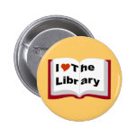 I Love The Library Pinback Button