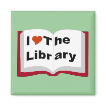 I Love The Library Refrigerator Magnets