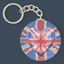 I Love the UK! keychains