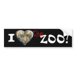 I Love the Zoo: Tiger Heart bumper stickers