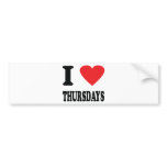 I love thursdays icon bumper stickers