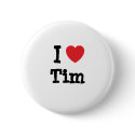 I love Tim heart custom personalised buttons