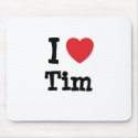 I love Tim heart custom personalised mousepads