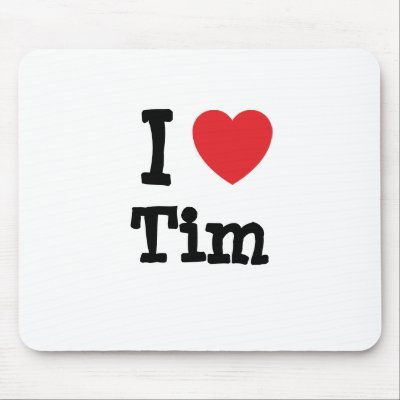 I love Tim heart custom personalised Mousepads by funnycustomtshirts