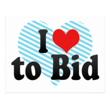 I Love to Bid Post Card