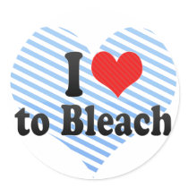 I Love to Bleach Round Stickers