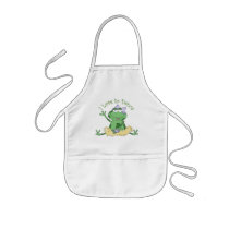 I Love to Dance Ballerina Frog Yellow Aprons