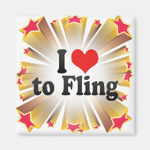 I Love to Fling Fridge Magnet