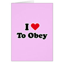 I love to obey card