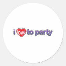 I Love To Party - Music Heart Adore Disc Jockey Stickers